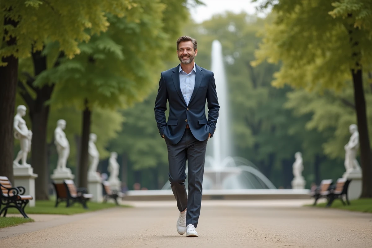 Homme se promenant dans le parc de Vienne