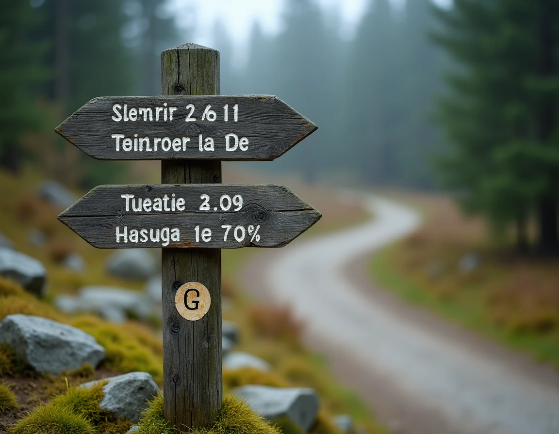 Panneau de signalisation du sentier du tour du lac de G&eacute;rardmer avec indications kilom&eacute;triques et balisage GR