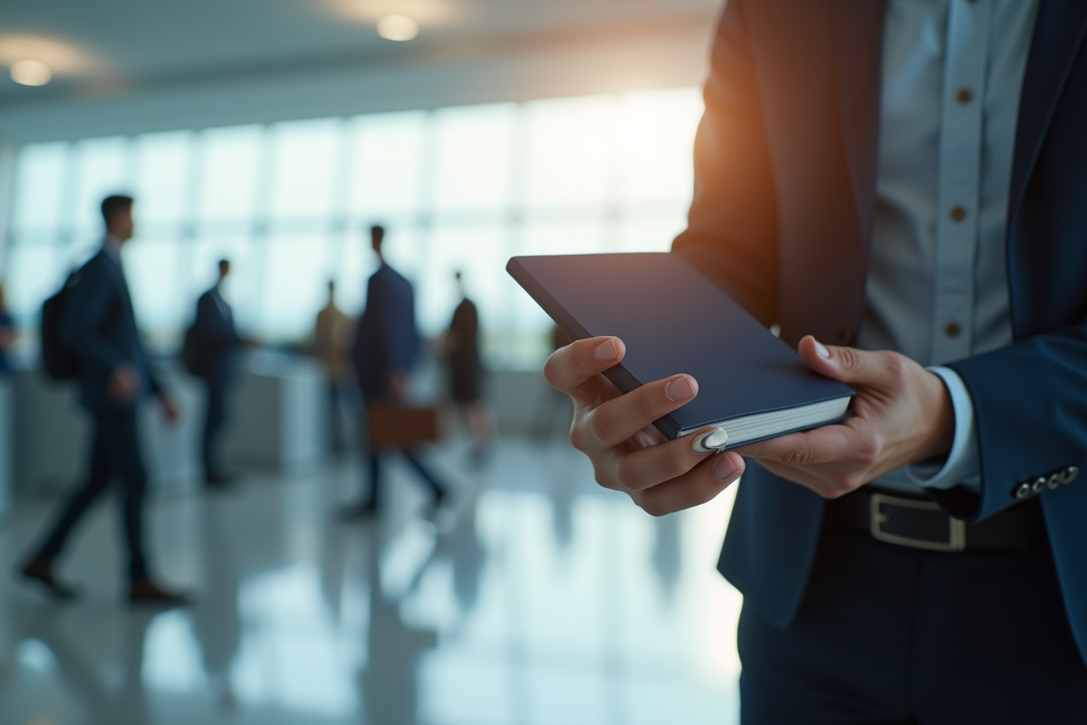Passager tenant son passeport et carte d embarquement dans l aéroport