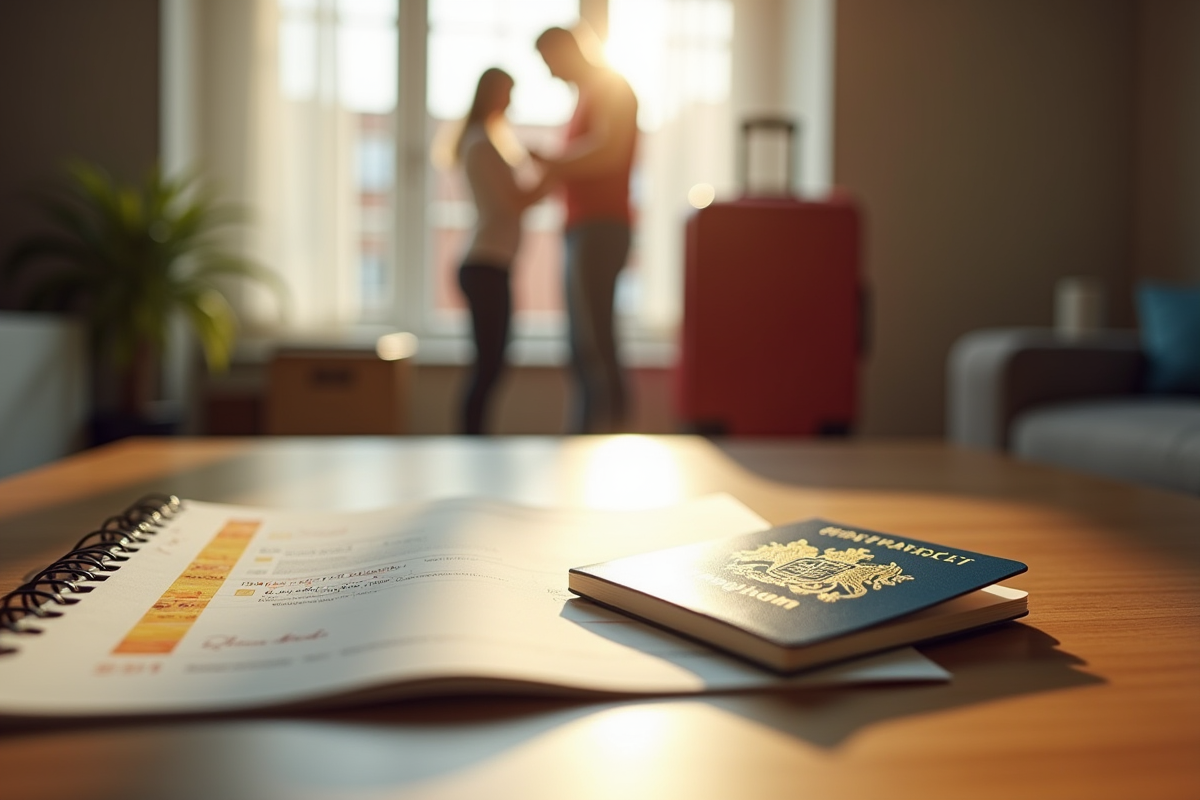 Passeport belge et document de voyage sur une table en bois